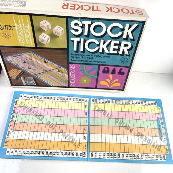 Vintage Stock Ticker Board Game - Stock Market - Coop Clark complete Pink Cover - Picture 8 of 16